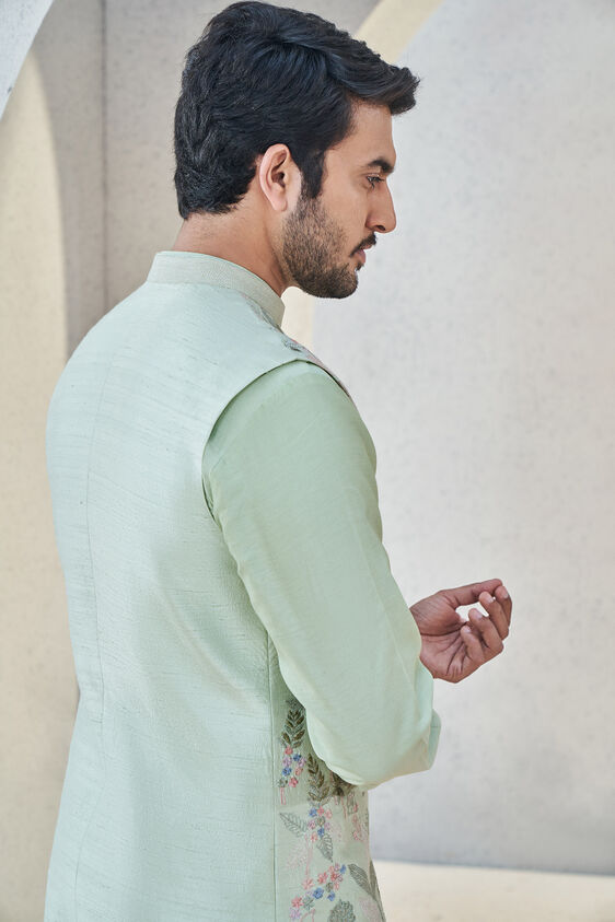 Dhruvam Nehru Jacket, Sage Green, image 5
